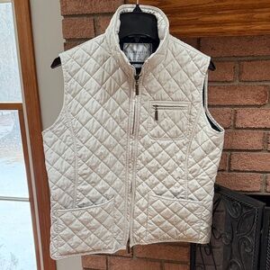 Van-Heusen Cream Quilted Women’s Vest, Medium